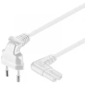 Goobay Cable de Alimentación IEC-320/C7 Acodado 75cm Blanco