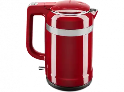 Hervidor de agua - KitchenAid Design 5KEK1565, 2400 W, Rotación 360º, Acero inoxidable, Rojo