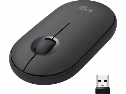 Ratón inalámbrico - Logitech M350, Para PC, Mac, Linux, Bluetooth, Receptor nano-USB, Óptico, Negro