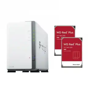 Synology DiskStation DS223j NAS + 2x Discos Duros 12TB WD Red Plus