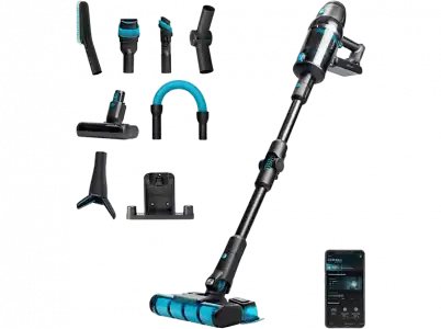 Aspirador escoba - Cecotec Conga RockStar 2000 Ultimate ErgoWet Connected, 680 W, 0.6 l, Doble filtrado, Negro