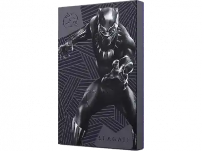 Disco duro externo - Seagate Firecuda Marvel Black Panther, USB 3.2, HDD, PC, Mac, XBox, Negro