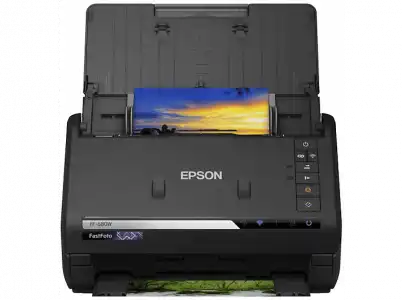 Escáner - Epson FastFoto FF-680W, 600 x ppp, 45 ppm, WiFi, Doble cara, Alimentador automático, Negro