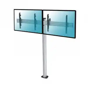 Kimex Soporte de Suelo Atornillable para 2 TV 50"-55" Altura 175cm VESA 600x400 Máx. 50Kg