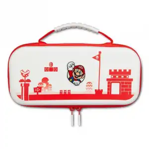 Power A Funda Rígida con Asa Mario Rojo/Blanco para Nintendo Switch/Lite/OLED