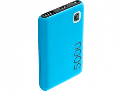 Powerbank - CellularLine PBESSENCE5000B, 5000 mAh, Universal, 12 W, USB-A / USB-C MicroUSB, Azul