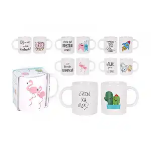 Taza mug de desayuno 350ml decorada modelos surtidos