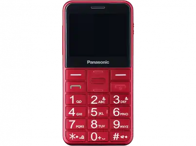 Teléfono - Panasonic KX-TU155, Con Botones Físicos, 2.4", TFT LCD, Bluetooth, Linterna LED, Rojo