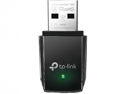 Adaptador Wi-Fi USB - TP-Link Archer T3U, Velocidad transferencia 1300 Mbps, 3.0, Doble Banda, 5 GHz, Negro