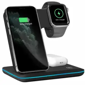 Base De Carga Por Inducción Iphone, Apple Watch Y Airpods Diseño Vertical Negro