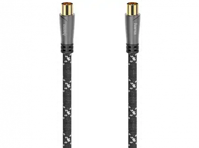 Cable de antena - Hama 00205070, Coaxial, 120 dB, 1.5 m, Chapado en oro, Negro