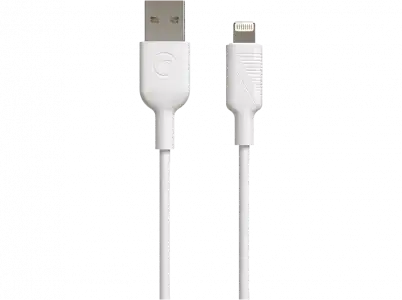 Cable USB - muvit MCUSC0020, USB, Lightning, Para Apple, 0.2 m, Blanco