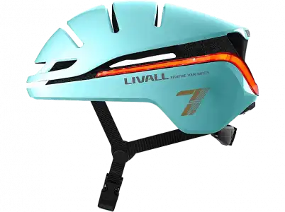 Casco - Livall EVO21, M (54-58 cm), Para patinete y bici, SOS, Luz de posición freno, Iluminación 360, Intermitentes Resistente a lluvia, Menta