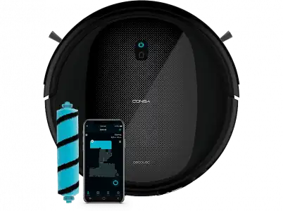 Robot friegasuelos - Cecotec Conga Perfect&Clean Connected Titanium, 2100 Pa, 160 min, 10 Modos, 3 Niveles, App, Alexa, Wi-Fi, Negro