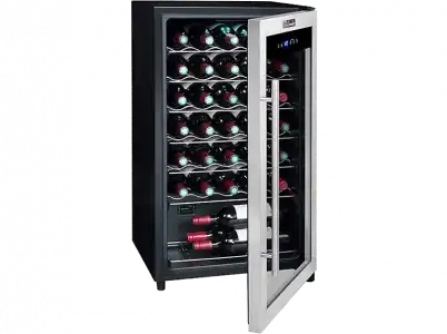 Vinoteca - La Sommeliere LS34A, 90 W, 34 botellas, 50 litros, Iluminación LED, Táctil, Negro