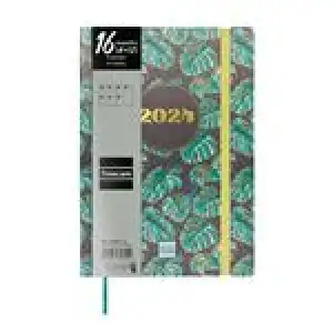 Agenda 2023/2024 A5 Finocam Dotted Y10 semana vista horizontal 16 meses Internacional Monstera
