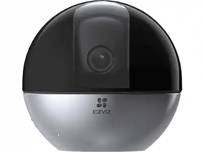 Cámara de vigilancia IP - Ezviz E6, 3K, Compatible con Apple Home Kit, IA, Visión nocturna, Panorámica 360°, Negro