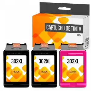 Cartuchos Tinta Compatible con HP 302XL Negro/Tricolor Pack 3