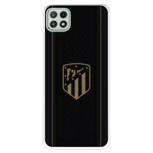 Funda del Atleti Escudo Dorado Fondo Negro Licencia Oficial Atlético de Madrid para Samsung Galaxy A22 5G