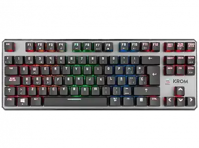 Teclado gaming - Krom Kernel, Mecánico, USB, Iluminación LED, Negro