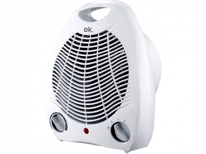 Calefactor - OK OFH 220224 ES, 2000W, 2 potencias, Blanco