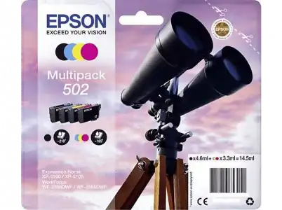 Cartucho de tinta - Epson 502, 3.3ml, 4.6ml, 210 páginas, 165páginas Negro, Cian, Magenta,