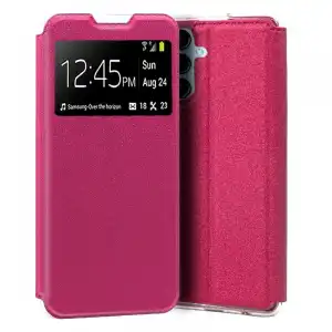 Cool Funda Flip Cover Liso Rosa para Samsung A145 Galaxy A14 / A14 5G