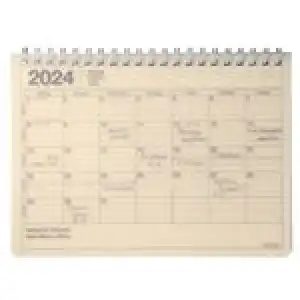 Cuaderno con calendario 2024 Mark's grande para anotar mes visto marfil