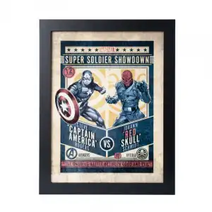 Erik Lámina con Marco Marvel Comics Capitan America Vs Craneo Rojo 40x30cm