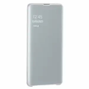 Funda Original Para Galaxy S10 Plus Solapa Traslúcida Táctil Clear View Blanco