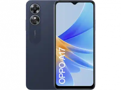 Móvil - OPPO A17, Midnight Black, 64 GB, 4 GB RAM, 6.5" HD+, MediaTek Helio G35, 5000 mAh, Android