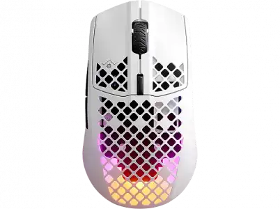 Ratón gaming - SteelSeries Aerox 3 Wireless 2022 Edition, Inalámbrico, Bluetooth, 18000 CPI, RGB, IP54, Blanco