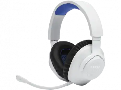 Auriculares gaming - JBL Quantum 360P Console Wireless, Para PlayStation, Inalámbrico, Cancelación Activa de Ruido, Micrófono, Blanco y Azul