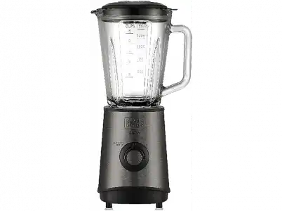 Batidora de vaso - Black+Decker BXJB800E, 800W, 2 velocidades, 1.5 L, Acero inoxidable, Gris