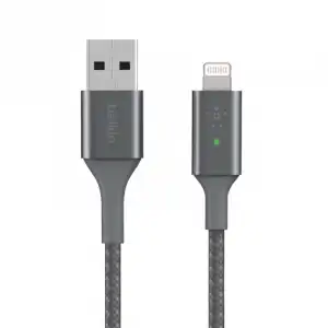 Belkin BoostChargue Cable Lightning a USB-A con LED Inteligente Gris