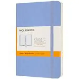 Cuaderno Moleskine Classic pocket rayas tapa blanda azul hortensia