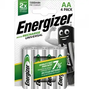 Energizer Universal Pilas Recargables 1300mAh AA 4 Unidades