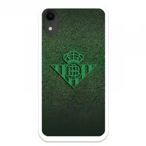 Funda Licencia Oficial Real Betis Balompié Escudo Verde Fondo Trama para iPhone XR