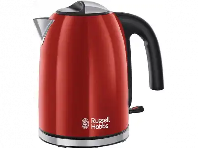 Hervidor de agua - Russell Hobbs 20412-70, 1.7 L, Filtro extraíble, Lavable, 2400 W, Rojo