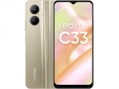 Móvil - realme C33, Sandy Gold, 64 GB, 4 GB RAM, 6.5 " HD+, Unisoc T612, 5000 mAh, Android