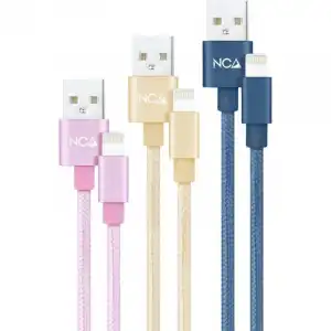 Nanocable Pack 3 Cables Mallados USB 2.0 a Lightning Macho/Macho 1m Rosa/Dorado/Azul