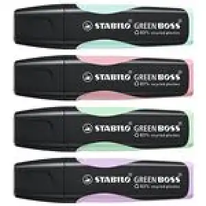 Pack 4 marcadores fluorescente STABILO GREEN BOSS Pastel