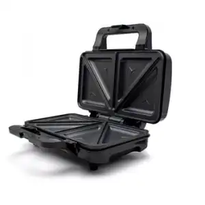 Sandwichera, 2 Sandwiches, Placas Antiadherentes, Tostado Perfecto, Acero Inoxidable Negro/plata 900w Mpm Mop-20m