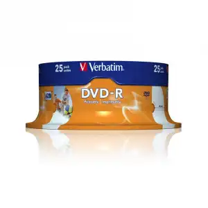 Verbatim DVD-R 16x 4.7GB Printable Tarrina 25 unds