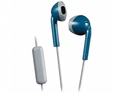 Auriculares de botón - JVC HA-F19M, De botón, Micrófono, Control volumen, Jack 3.5 mm, Azul