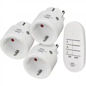 Brennenstuhl Comfort-Line Mini 3+1 Set de Enchufes Inalámbricos con Mando a Distancia 25m Blanco