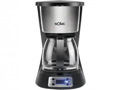 Cafetera de goteo - Solac CF4031, Potencia 1000 W, 12 Tazas, Filtro extraíble, Negro