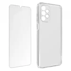 Carcasa Samsung Galaxy A13 Silicona Flexible Cristal Templado 9h Transparente