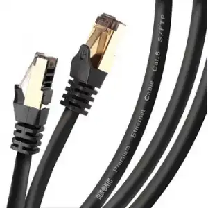 Duronic Black 10m Cat8 Cable De Ethernet|trenzado De Los Pares Interno Y Conectores Rj45|ancho De Banda De Hasta 2ghz/2000mhz|color Negro Y Acabado