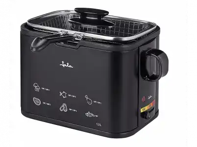 Freidora - Jata FR5600, Potencia 1000 W, Capacidad 1.3 l, Cuba antiadherente, Negro